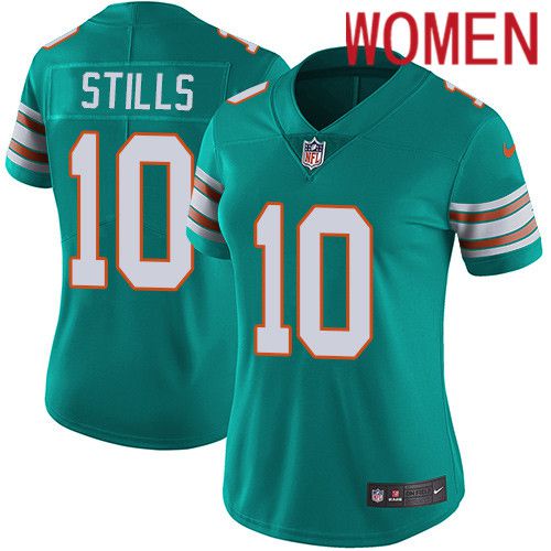 Women Miami Dolphins 10 Kenny Stills Nike Green Vapor Limited Alternate NFL Jersey